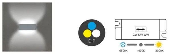 Ecolite ZFP12-CR - LED Kültéri fali lámpa BRICK 2xLED/6W/230V IP65 fekete