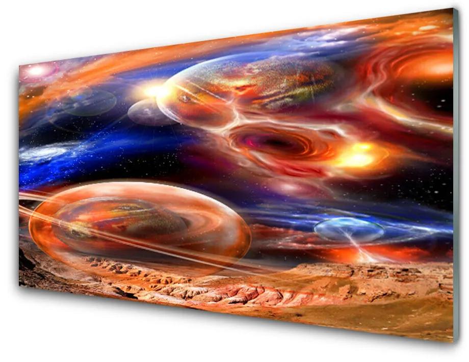 Akrilkép világegyetem absztrakció 100x50 cm