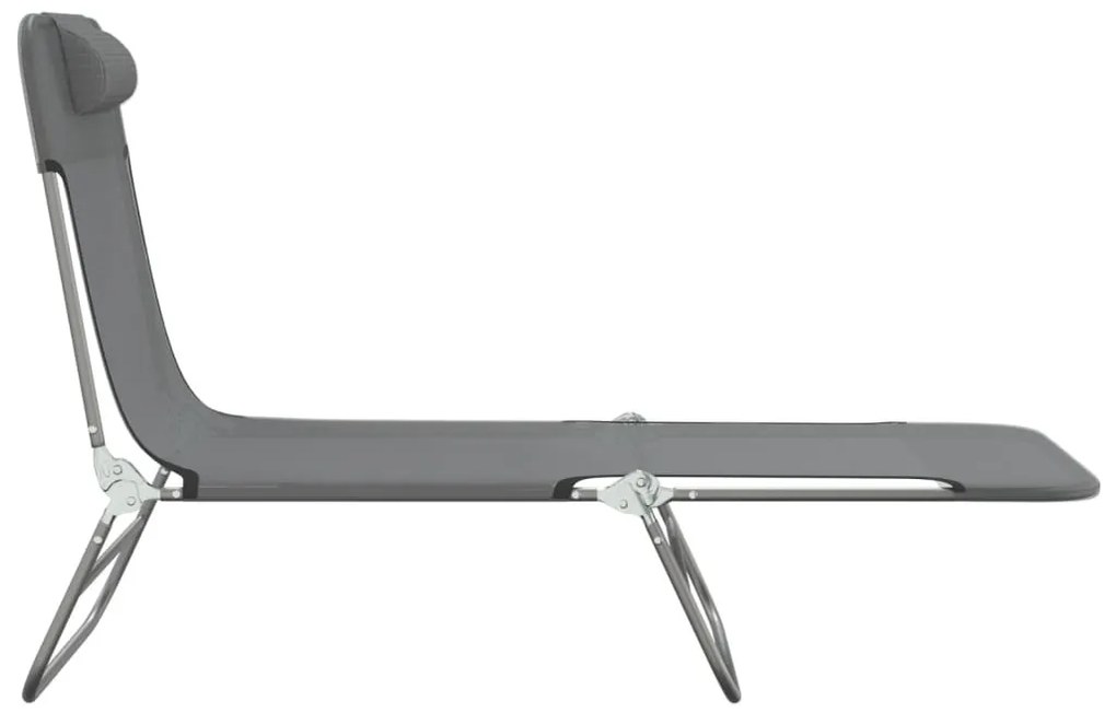 2 db szürke textilén és acél összecsukható napágy