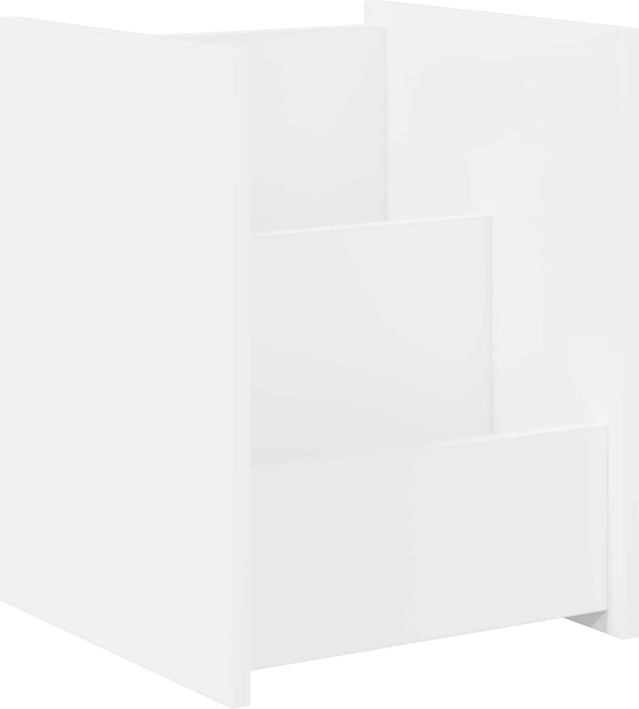 vidaXL Magazin állvány polcokkal Fehér 35 x 35 x 45 cm Faanyag