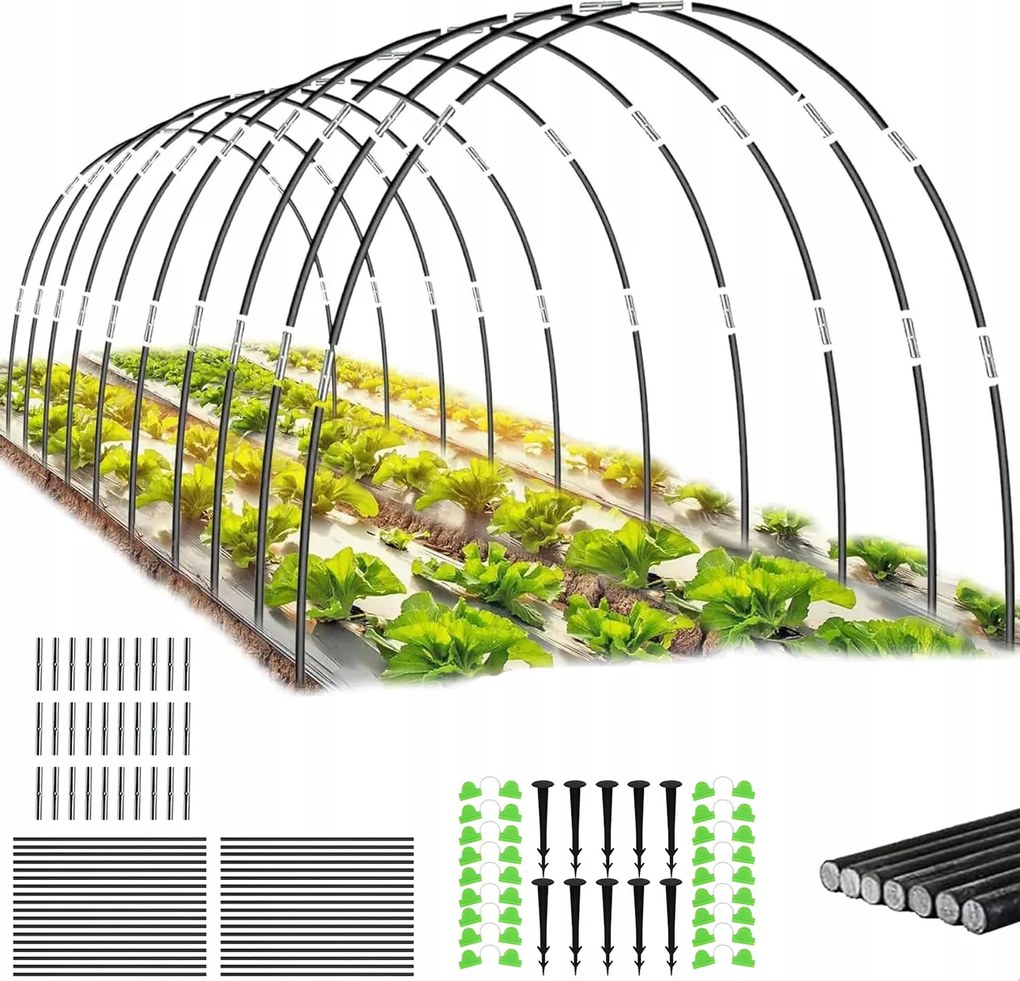 36DB Állvány Üvegház Alagút Kerti Termesztő Csontváz