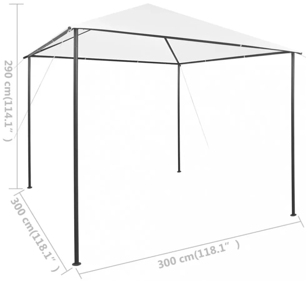 fehér pavilon 3 x 3 x 2,9 m 180 g/m²