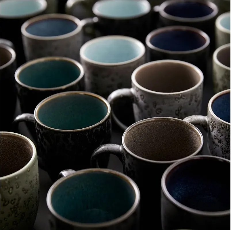 Fekete-sötétkék kerámia bögre szett 4 db-os 300 ml Gastro Black/Mix – Bitz