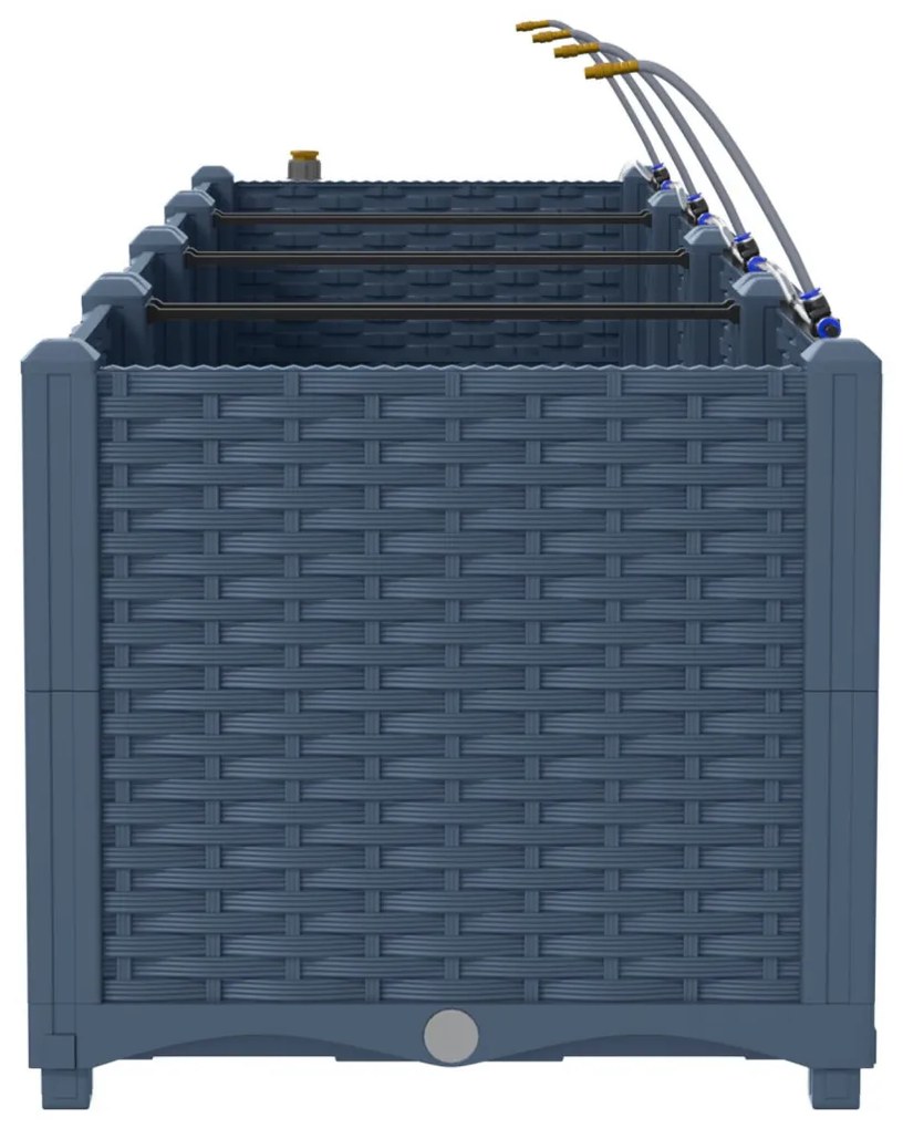 Kerti ültetők Szürke 160 x 40 x 37.5 cm Acél