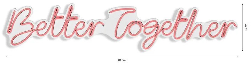 Műanyag LED-es fali dekoráció, Better Together - Pink