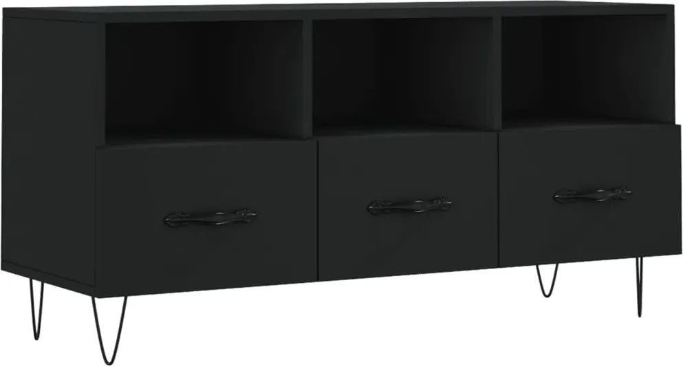 vidaXL fekete szerelt fa TV-szekrény 102 x 36 x 50 cm
