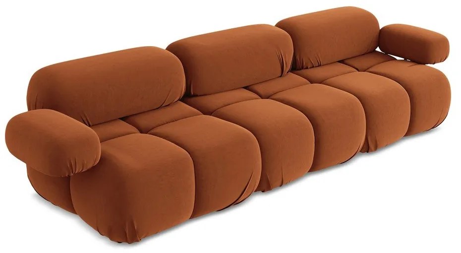 Narancssárga bársony moduláris kanapé 285 cm Lokua – Makamii