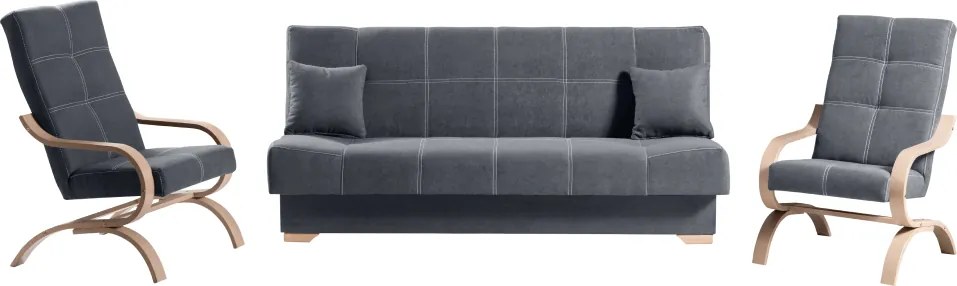 Fotel, szürke/bükk, GINY