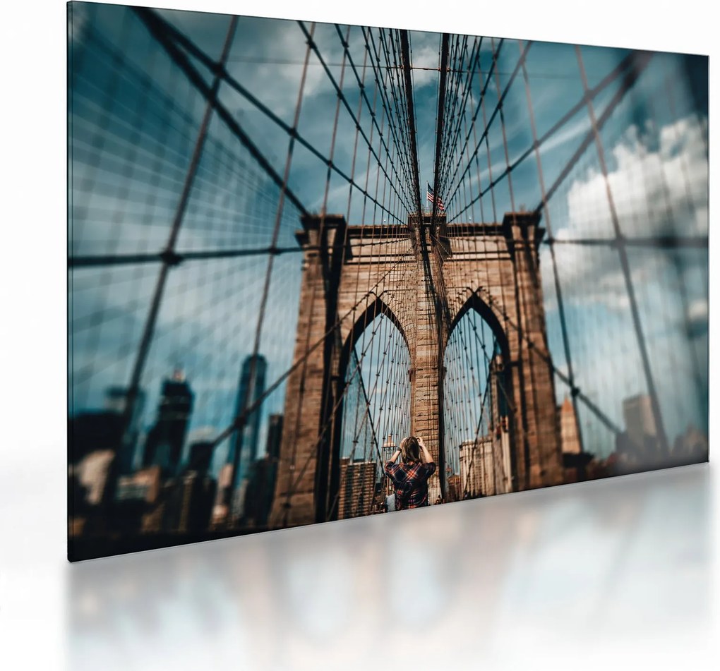 Kép - Brooklyn Bridge (üvegen) (70x50 cm)