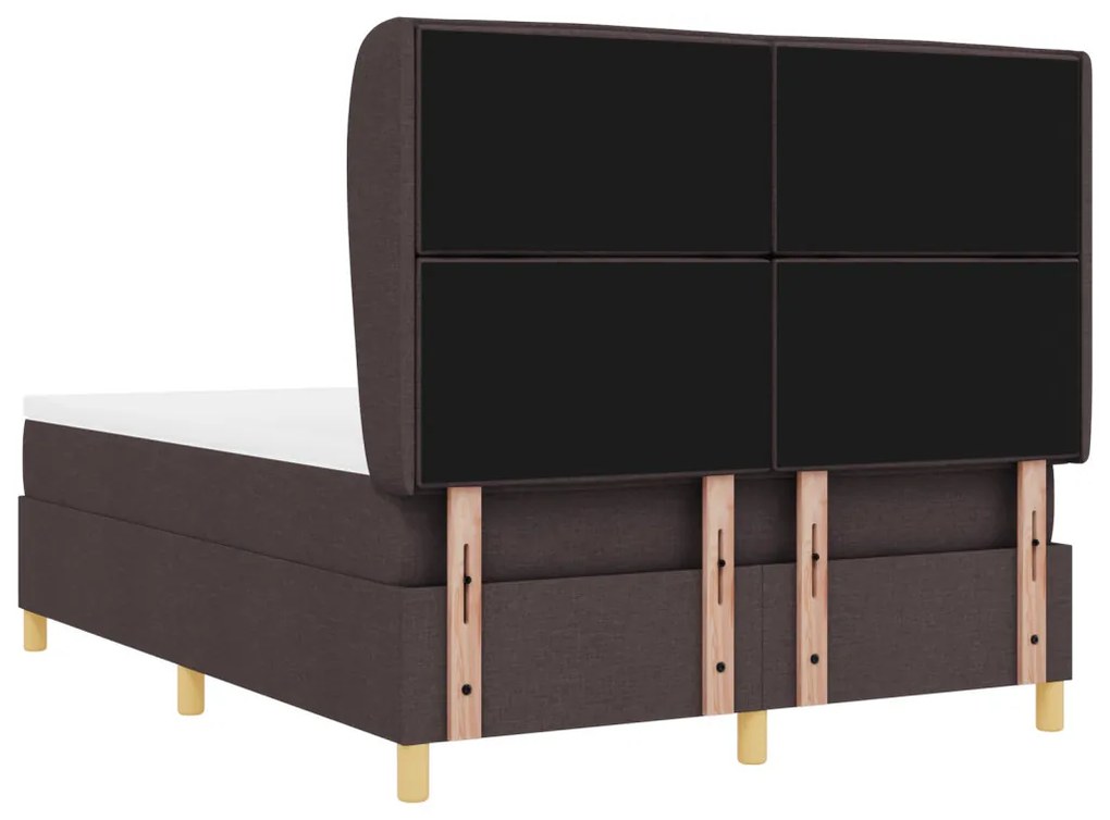 Boxspring Ágy Mattal Sötétbarna 140x200 cm Szövet