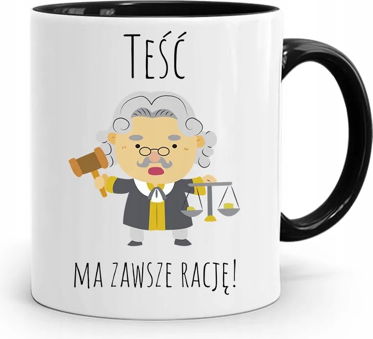 Fekete Bögre Az Apósnak Mindig Igaza Van A fényképes nyomattal