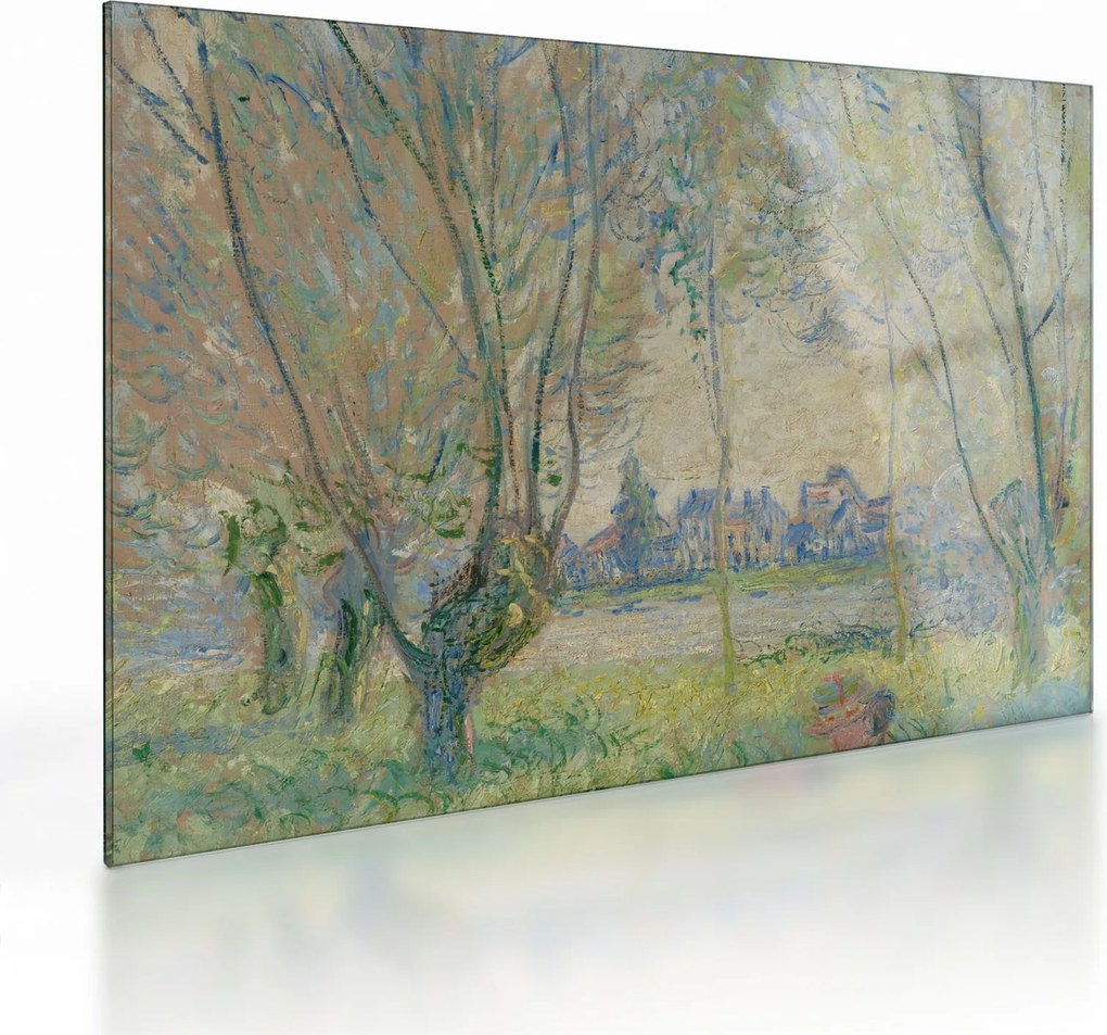 Üveg kép - Claude Monet, Woman Seated under the Willows, reprodukciók (70x50 cm)