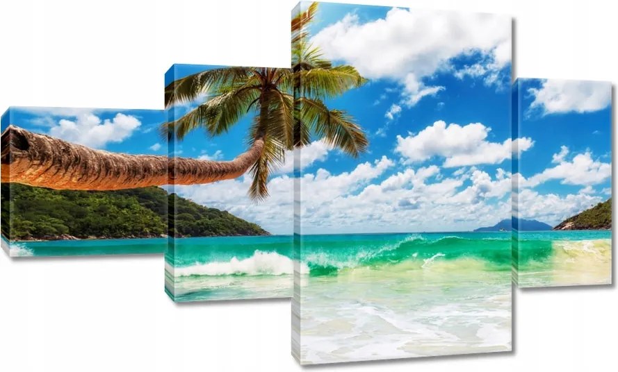 Vászonkép 130x80 Paradicsomi tengerpart pálmafákkal