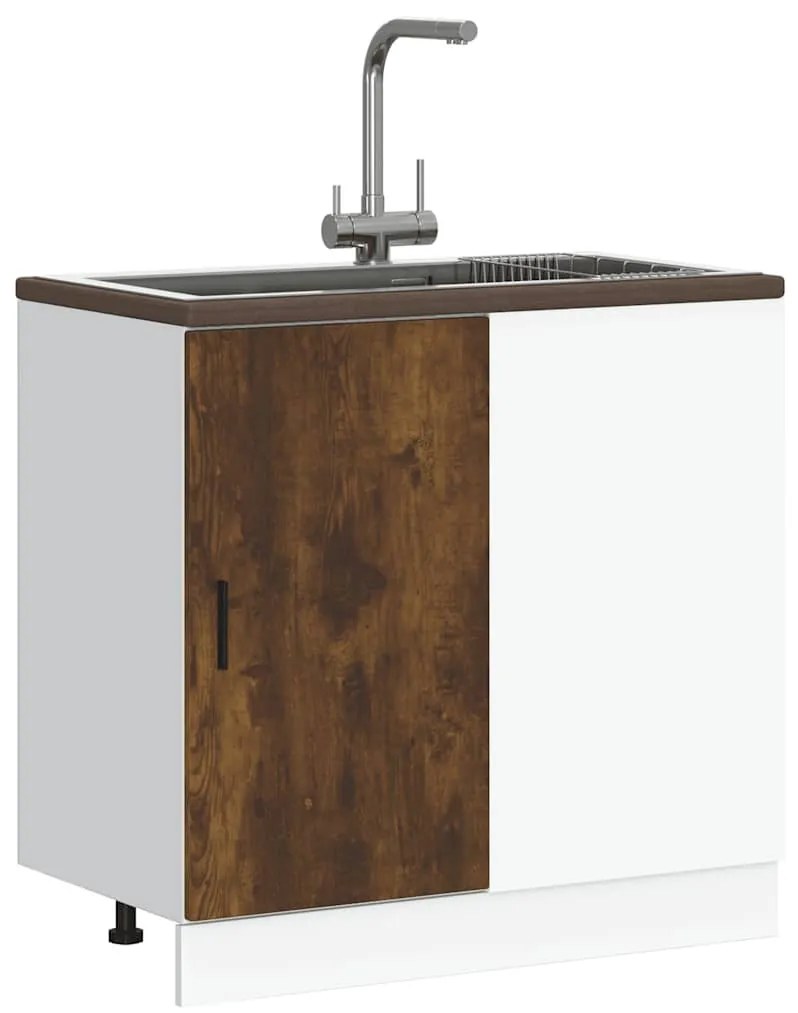 “Lyon” mosogató alapszekrény füstölt tölgy fűrészelt fa