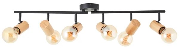 Brilliant - KERRY irányítható spotlámpa 6xE27/40W/230V fekete/bambusz