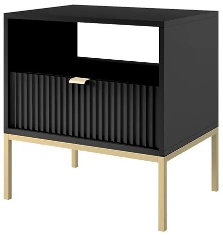 Éjjeliszekrény NOVA 56x54 cm fekete/arany