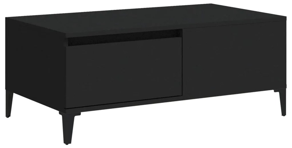 Fekete szerelt fa dohányzóasztal 90x50x36,5 cm