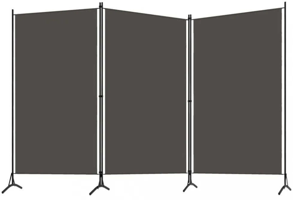 antracitszürke 3 paneles paraván 260 x 180 cm