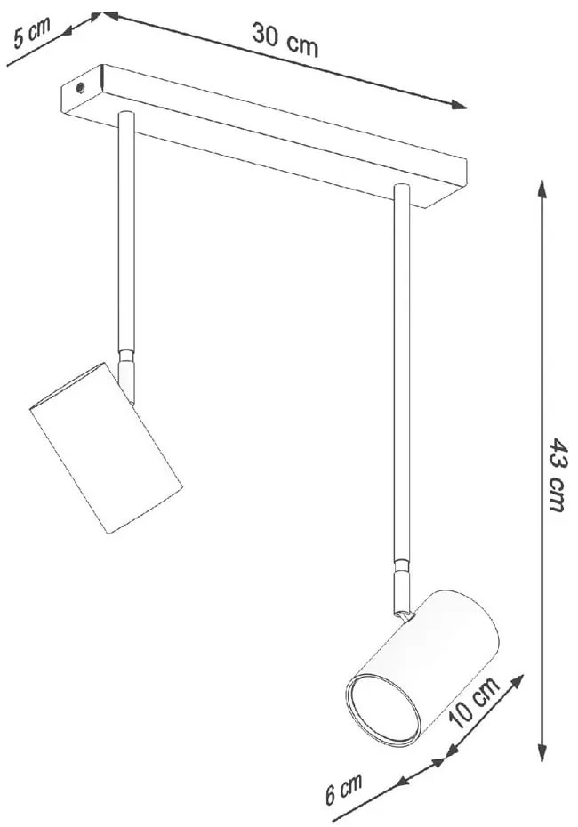 Fekete spotlámpa 10x30 cm Jones – Sollux