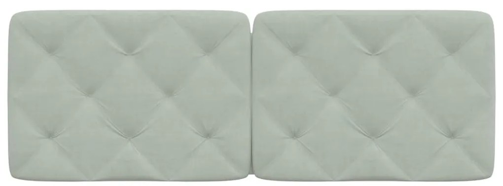 világosszürke bársony fejtámla párna 120 cm