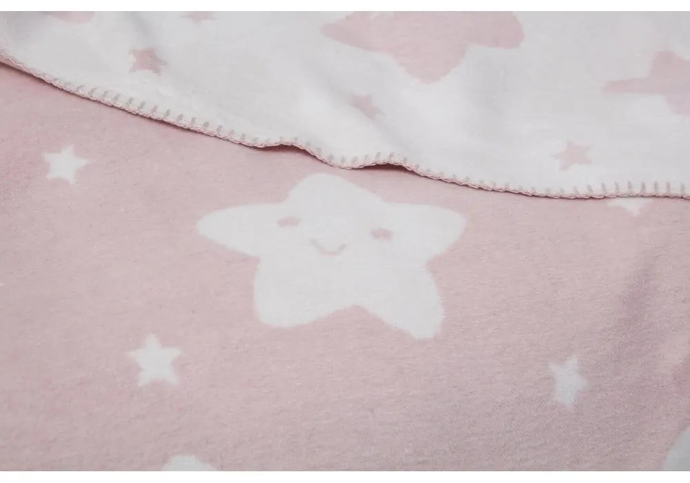Világos rózsaszín fleece gyerek takaró 100x120 cm Star – Mijolnir