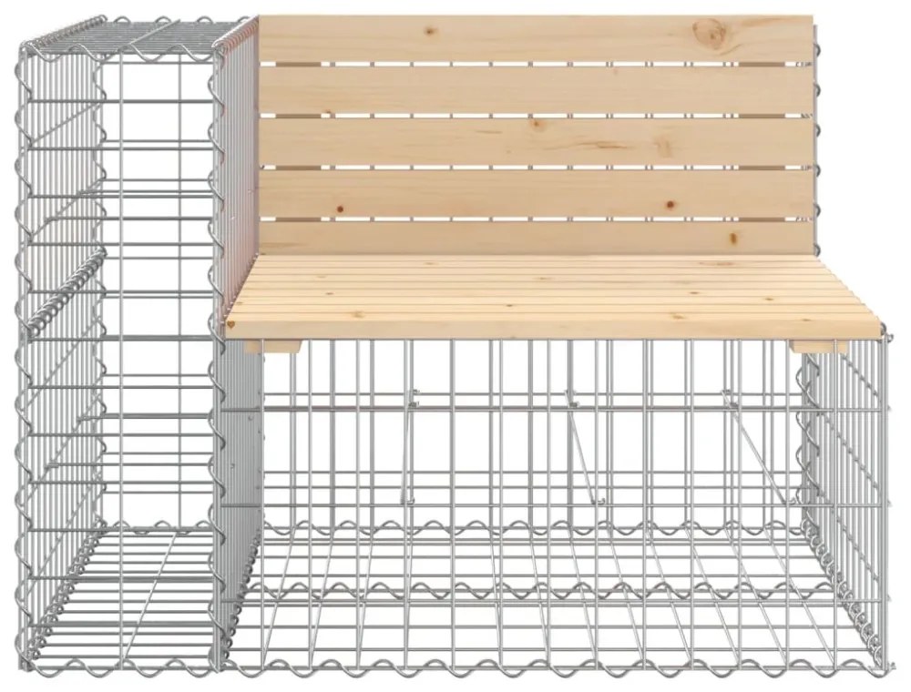 tömör fenyőfa gabion kerti pad 287x71x65,5 cm