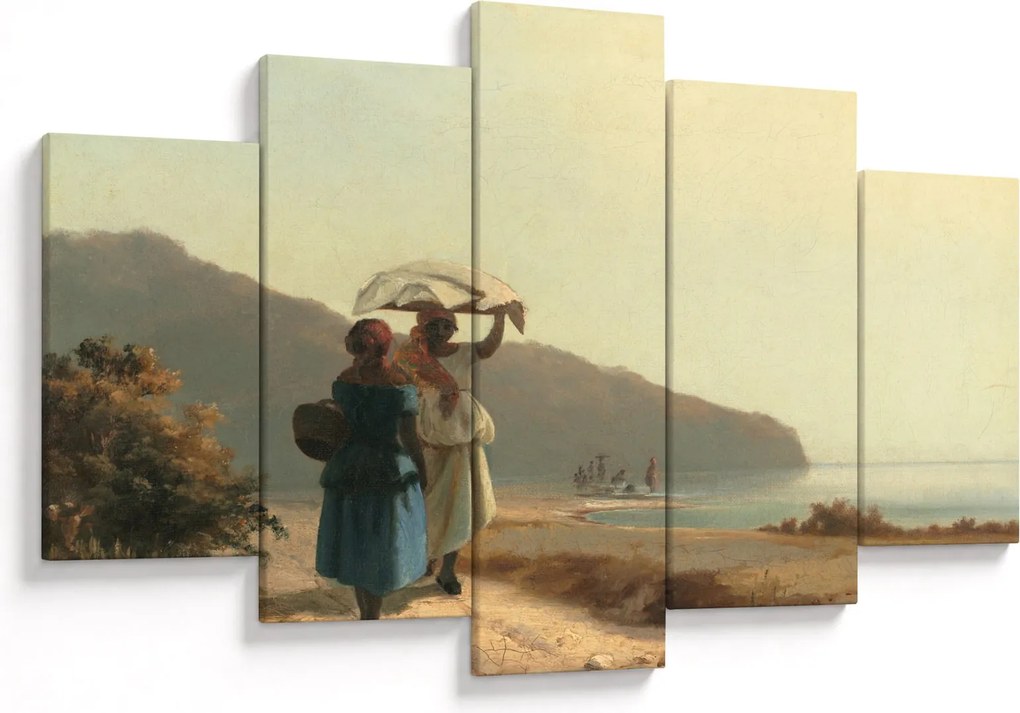 Kép - Camille Pissarro, Two Women Chatting by the Sea, St. Thomas, reprodukciók (150x105 cm)