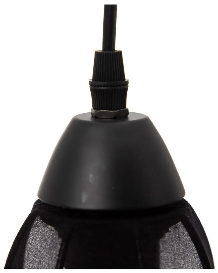 Fekete függőlámpa textil búrával ø 40 cm – Ixia