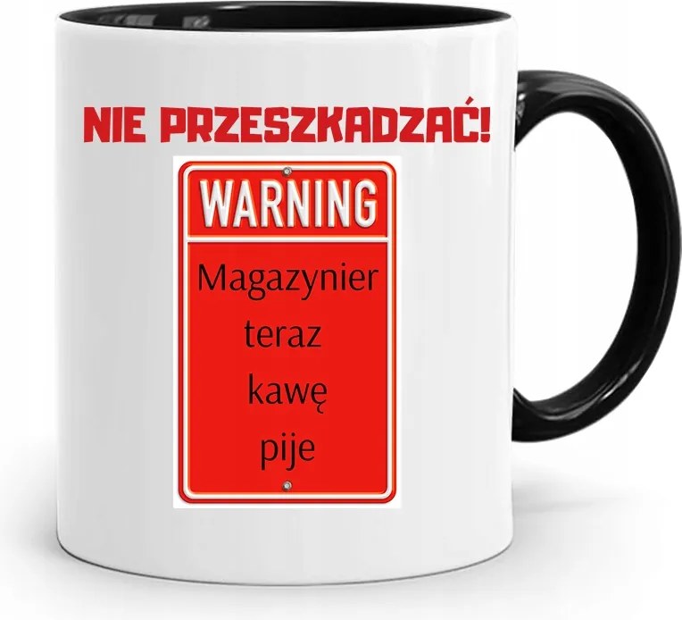 Fekete Bögre Raktárosnak Most Kávét Iszik fényképes nyomattal