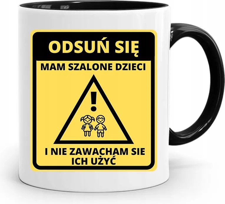 Bögre Fekete Ajándék Anyukáknak Őrült Gyerekeknek fényképes nyomtatással