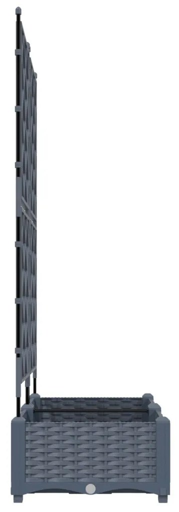 Rácsos Kerti Cserép 2 db Világosszürke 80x40x125.5 cm