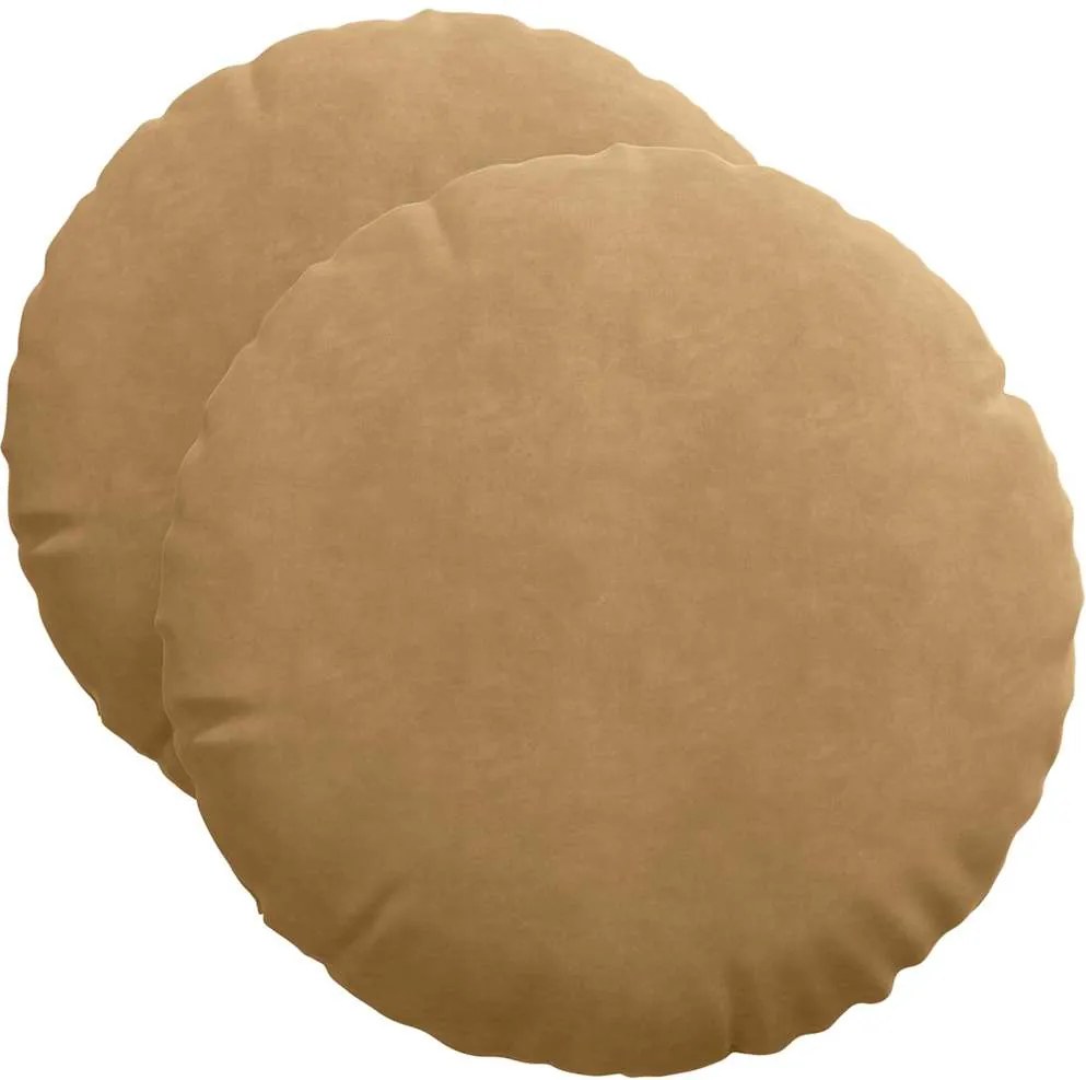 vidaXL Ülőpárnák 2 pcs Barna Ø50 x 19 cm Bársony