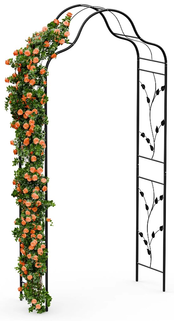 FloraBelle Cupola rózsaszín boltív, dekoratív levélminták, időjárásálló, segédeszköz kúszónövényekhez