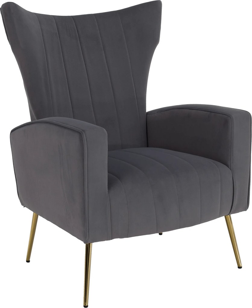 Relaxfotel, szürke Velvet szövet, BARET