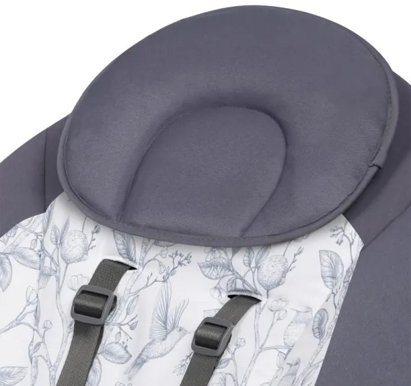 Lionelo - RALF dallamos baba hintaszék 4xAA szürke-fehér + távirányítóval