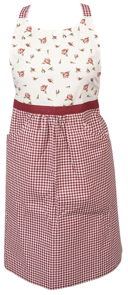 Vintage rózsás konyhai kötény pamut Romantic Roses