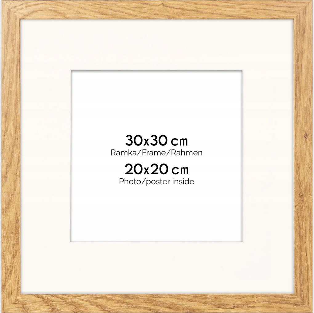 Natúr képkeret 30x30 cm passe-partout 20x20 cm