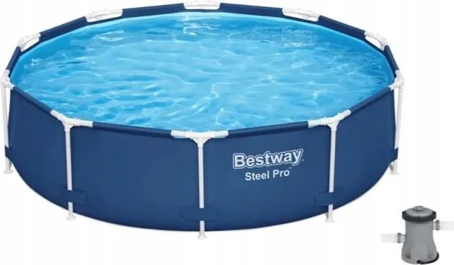 Steel Pro 366x76 cm-es vázas kerti medence Bestway szivattyúval 56681
