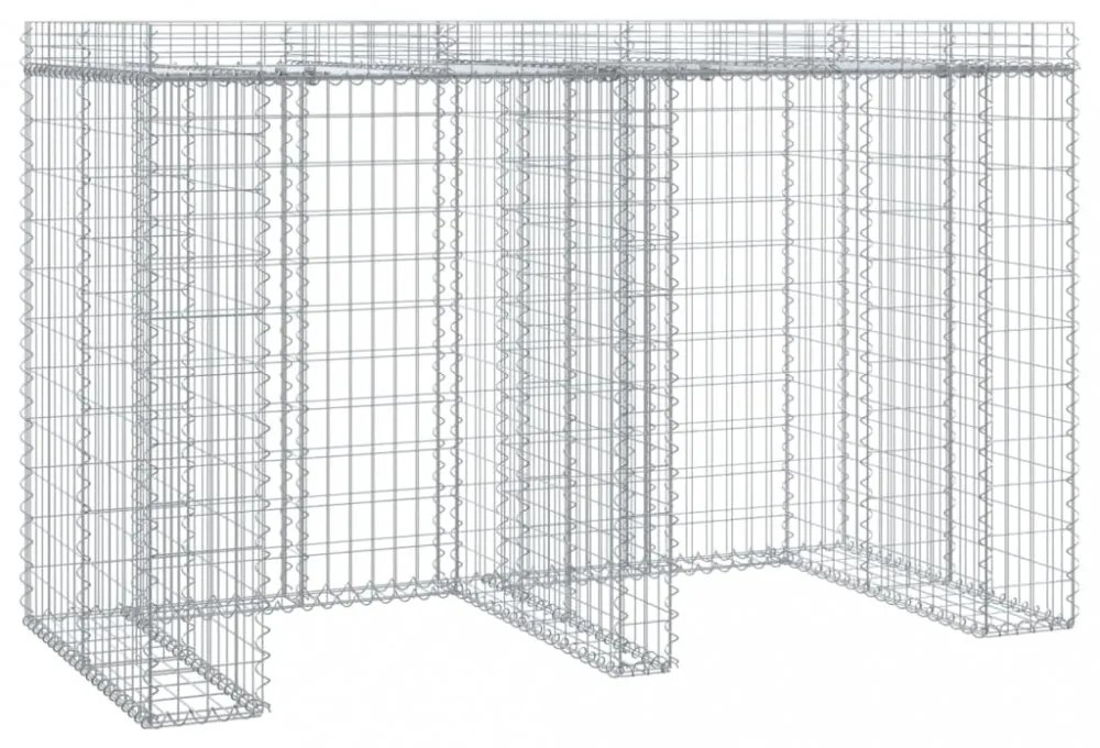 horganyzott vas gabionkosár szemeteskukához 192 x 91 x 120 cm