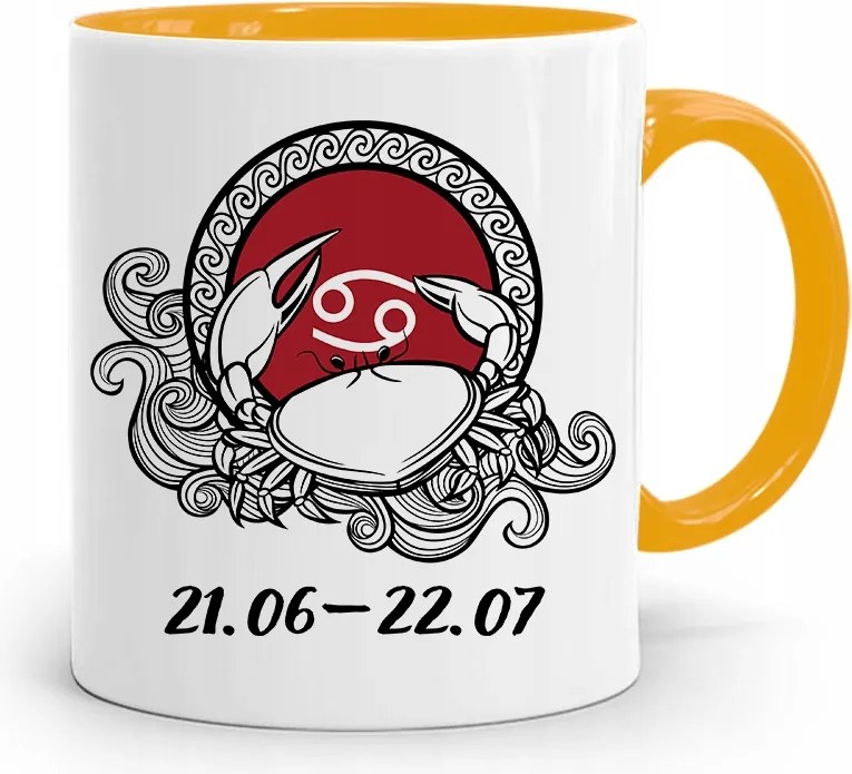 Csillagjegyek Csillagjegy Bögre Sárga Rák nyomott mintával