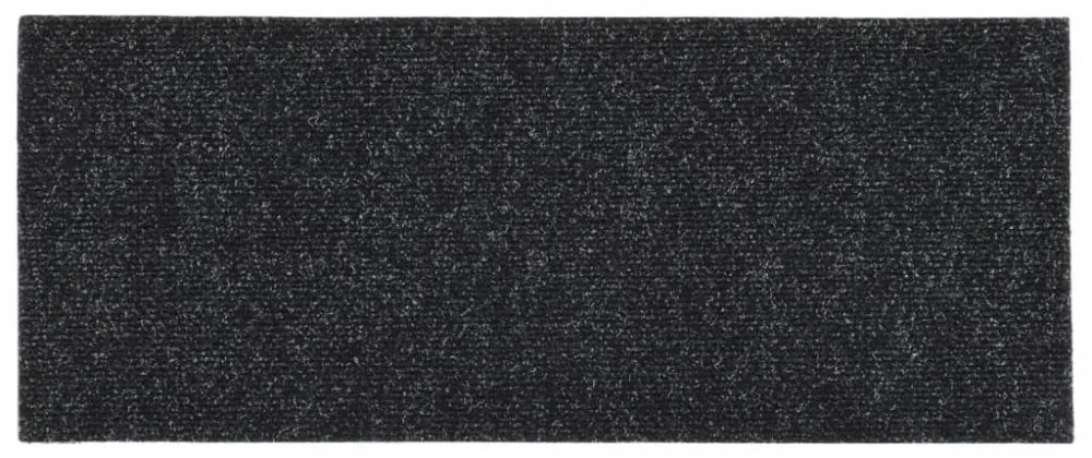 15 db fekete négyszögletes öntapadó lépcsőszőnyeg 60 x 25 cm