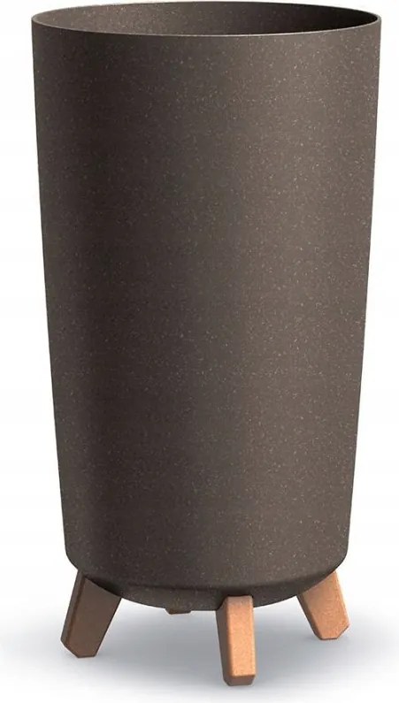 Magas virágcserép Gracie Tuba Slimeco kávé színű 19,5 cm