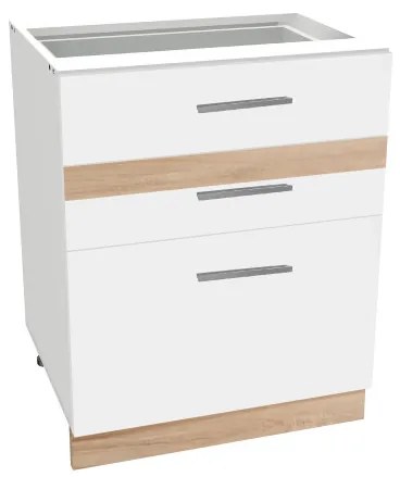 Salandra háromfiókos alsó konyhaszekrény IC 40 Fehér N