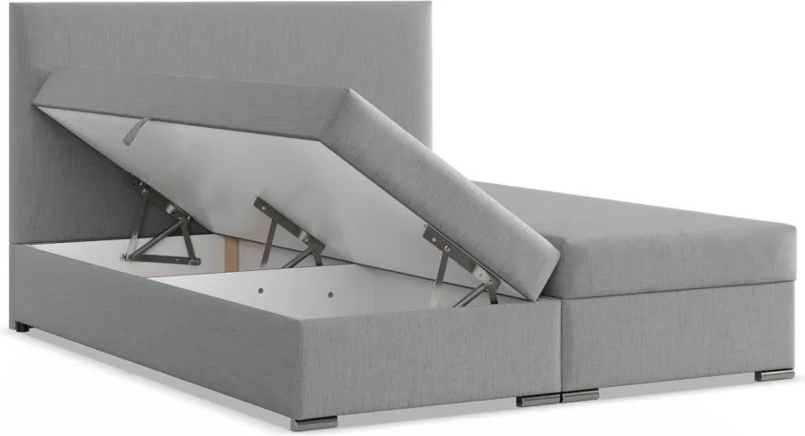 Agen ágy, szövet, 140 x 200, ágyneműtartóval, szürke