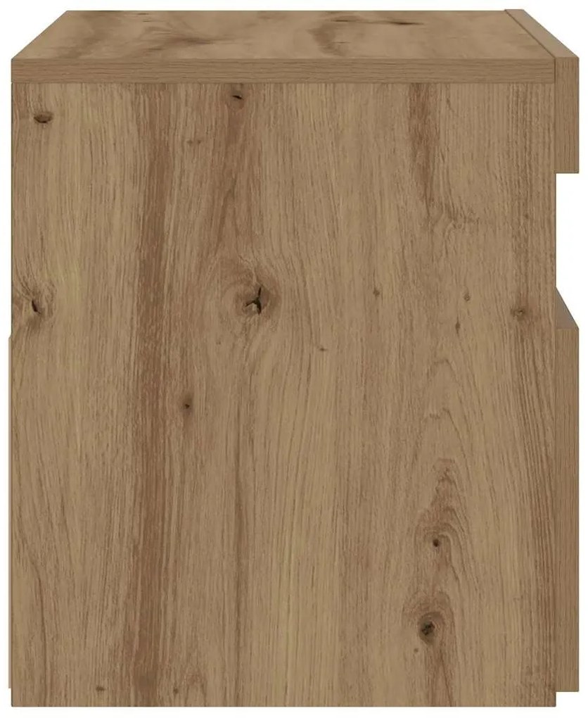 Éjjeli szekrény LED lámpákkal kézműves tölgy 60x35x40 cm