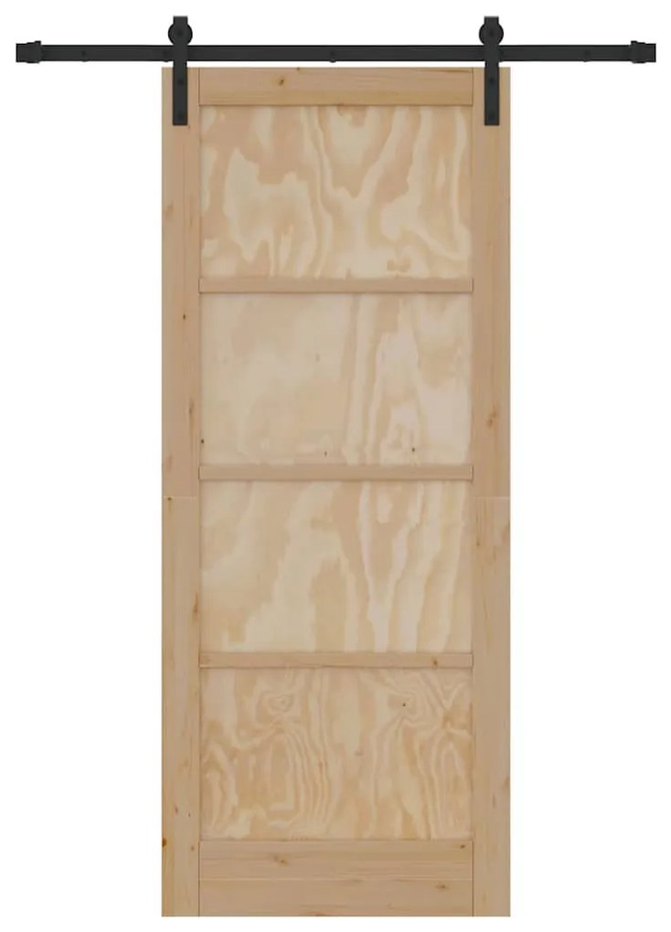 Csúszóajtó Természetes és fekete 83 x 202 cm