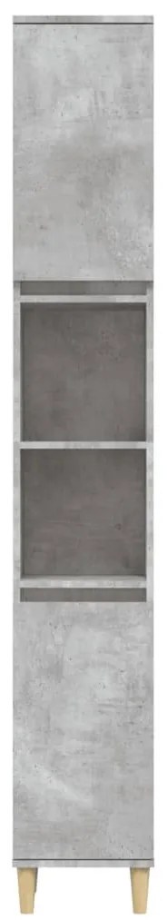 betonszürke szerelt fa fürdőszobaszekrény 30 x 30 x 190 cm