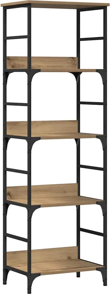 vidaXL kézműves tölgy színű szerelt fa könyvespolc 50 x 33 x 153 cm