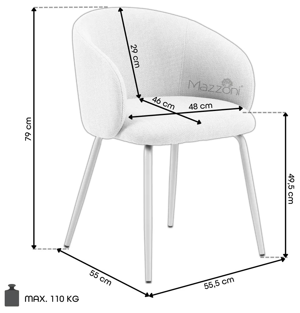 MAZZONI EXPORT CLARA Olívazöld (Basel 77 szövet)/fekete lábak - MODERN KÁRPITOZOTT KAGYLÓSZÉK LOFT STÍLUSÚ NAPPALIBA/ÉTKEZŐBE/IRODÁBA