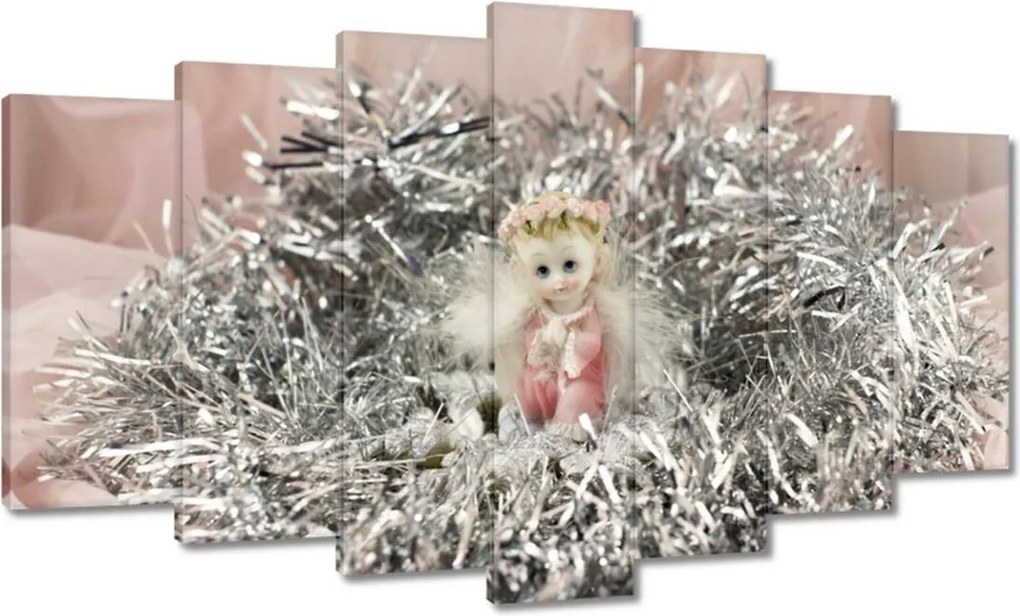 Vászonkép 140x80 Angyalka ezüst szénában